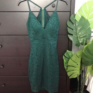 Emerald Lace Bodycon Dress